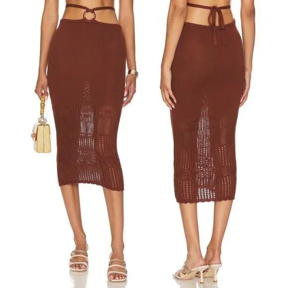 Tularosa Sachi O Ring Midi Skirt in Clay - Picture 1 of 10